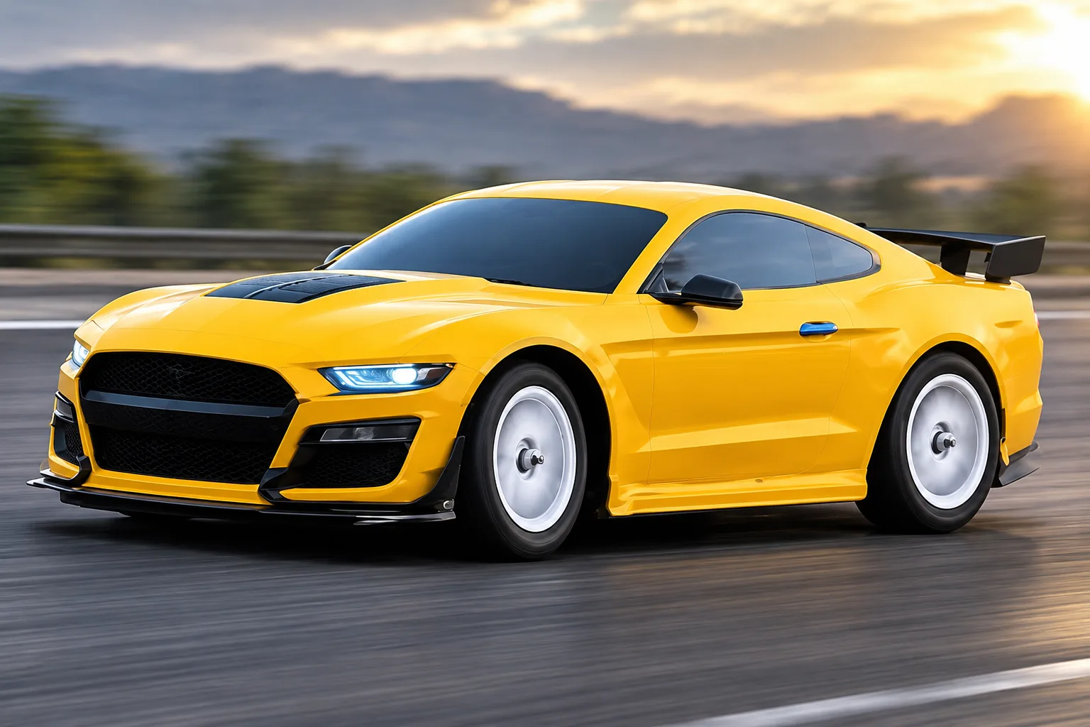 Golden Yellow Racing RC Sports Car with Sleek Body & Remote Control
