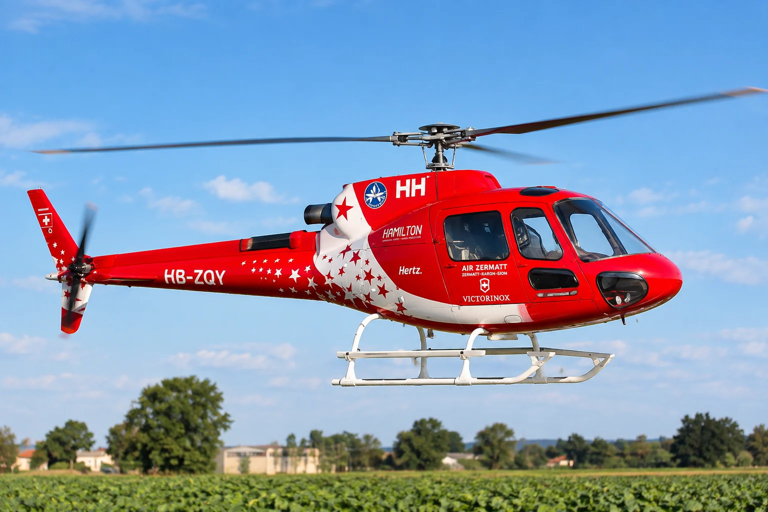 Red Aviation RC Helicopter with Detailed Cabin & Remote Control